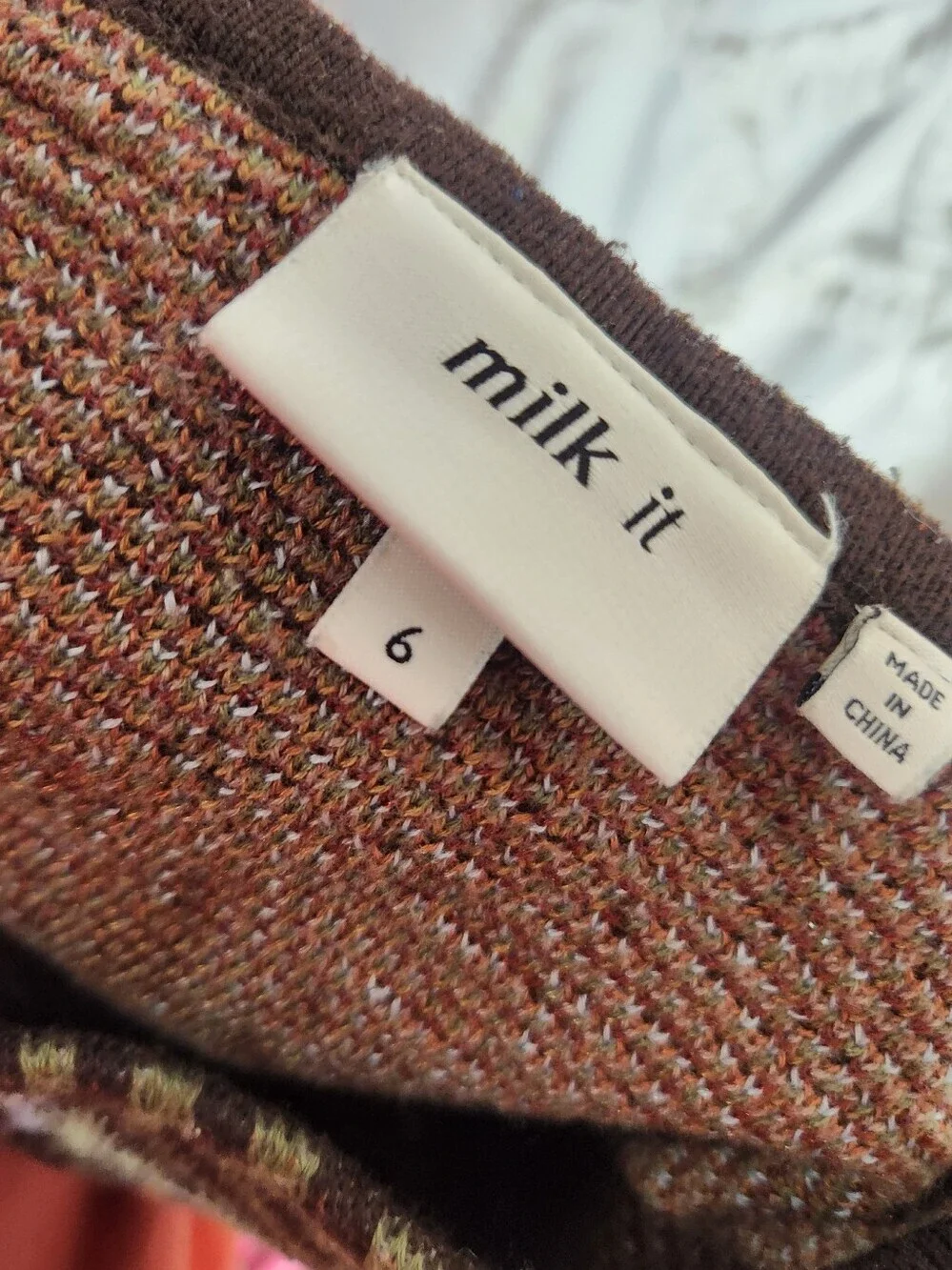 Milk It Brown Knit Bohemian Floaty Asymmetrical Skirt Size 6